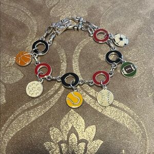 Sports Charm Bracelet with Colorful Accents